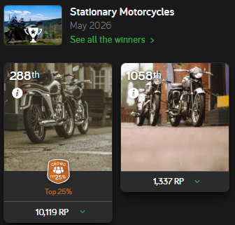 Stationary Motorcycles — May 2026